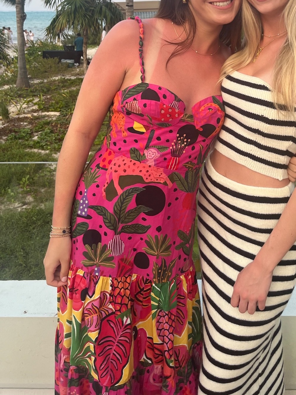 Farm Rio Pink Leopard Maxi Dress